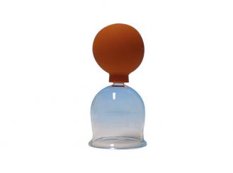 Schröpfkopf Ø 3,5 cm, dünnwandiges mundgeblasenes Glas, mit Olive, mit Ball 1x1 Stück 