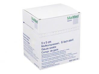 MaiMed® - MK Mullkompresse 5 x 5 cm steril 8-fach 25x2 Stück 