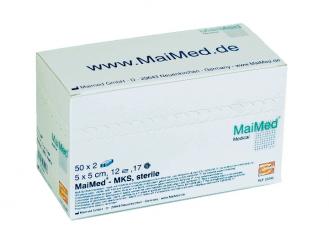 MaiMed® - MKS Schlitzkompressen 5 x 5 cm steril 12-fach 50x2 Stück 