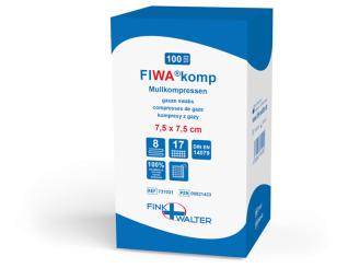 FIWA® komp Mullkompressen 7,5x7,5cm, 8-fach unsteril 1x100 Stück 
