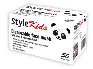 Style Kids Mundschutz, 3-lagig, weiß 1x50 Stück 