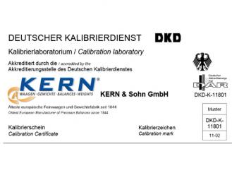 DKD-Kalibrierschein für Kern-Waagen 5 - 50 kg, 1x1 Stück 