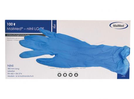 MaiMed®-Nitril LG Handschuhe extralang, blau, Gr. XL 1x100 Stück 